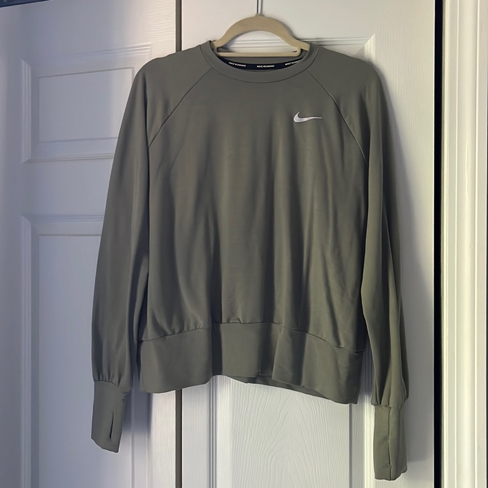 Olive green long sleeve workout top
